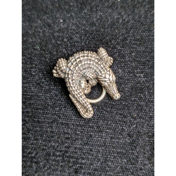 RARE! Signed Barry Kieselstein-Cord Sterling Alligator Omega Clip On Earrings - Picture 3 of 16